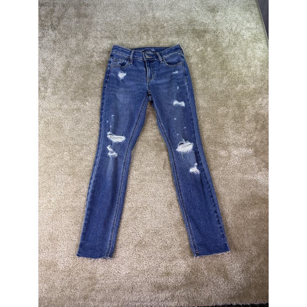 Old Navy Rockstar Womens Super Skinny Jeans Size 00 Stretch Mid Rise C198